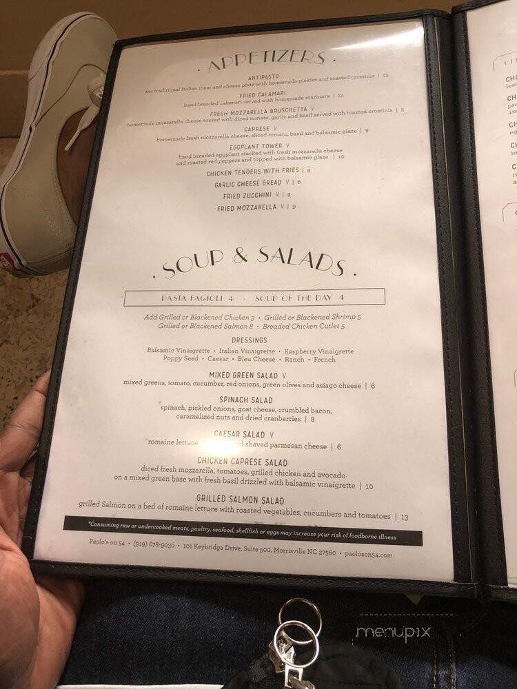 Paolo's On 54 - Morrisville, NC menu_pic