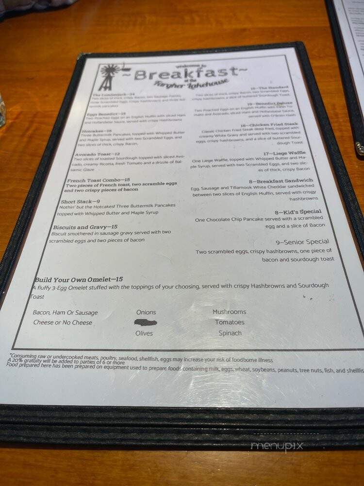 Fargher Lake Inn - La Center, WA menu_pic