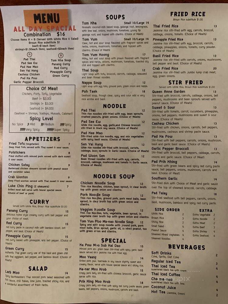 Pung Kang Noodle Place - Seattle, WA menu_pic
