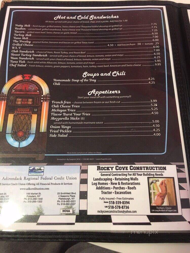 Ohana's 1950's Diner - Tupper Lake, NY menu_pic