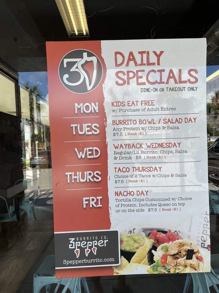 3 Pepper Burrito - Fort Myers, FL menu_pic