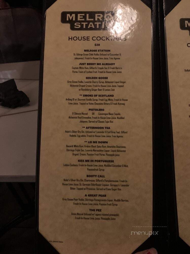 Melrose Station - West Hollywood, CA menu_pic