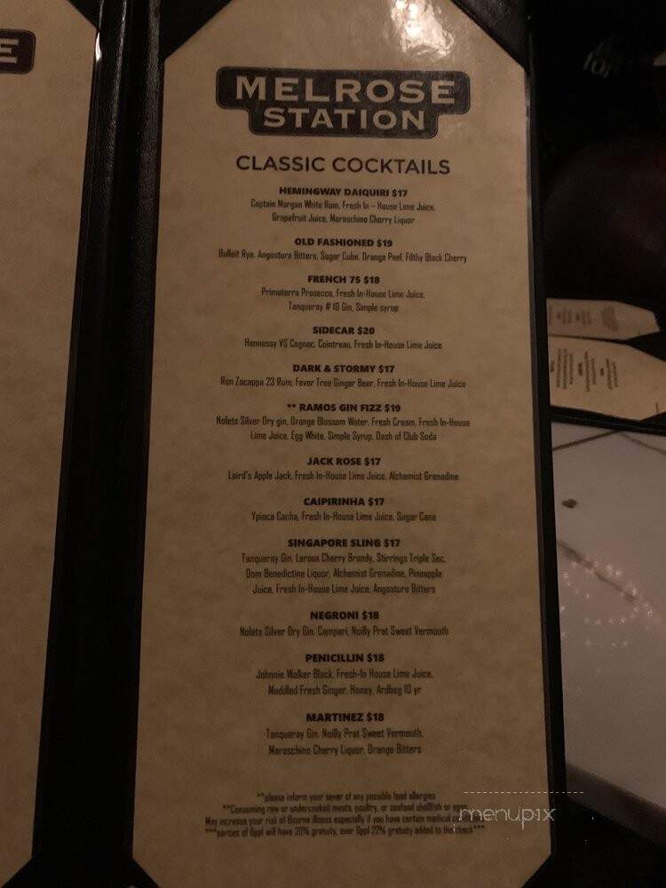 Melrose Station - West Hollywood, CA menu_pic