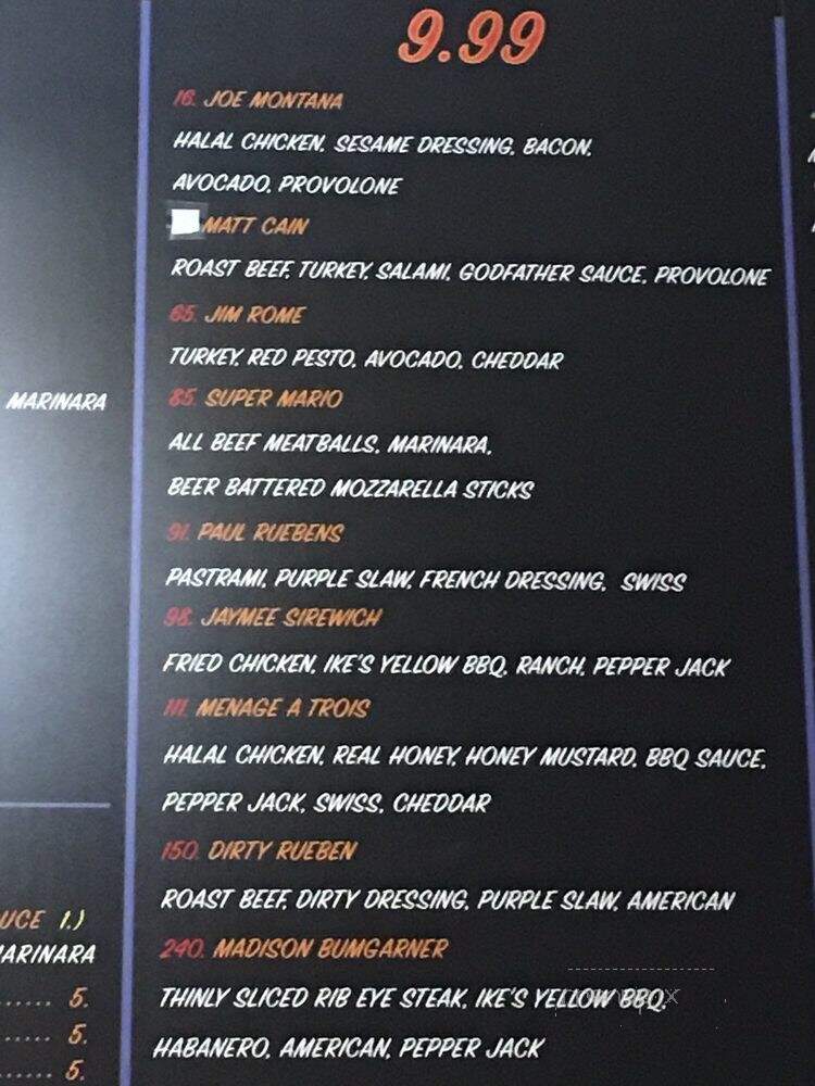 Ike's Place - Chico, CA menu_pic