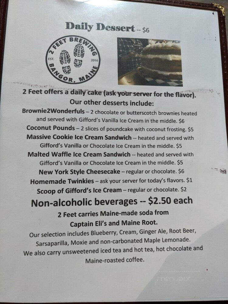 2 Feet Brewing - Bangor, ME menu_pic