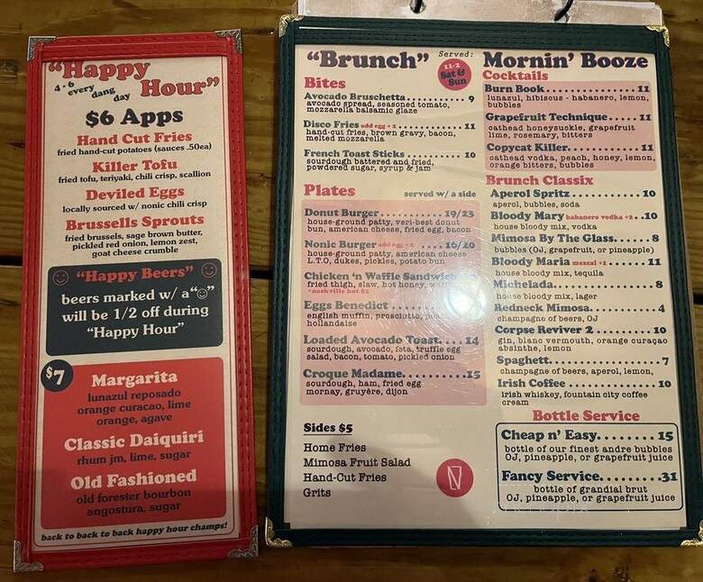 Nonic Bar & Kitchen - Columbus, GA menu_pic