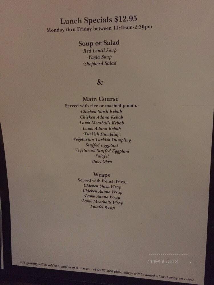 Cinar Turkish Restaurant - West Caldwell, NJ menu_pic