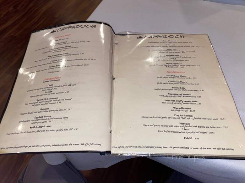 Cappadocia Restaurant - Little Falls, NJ menu_pic