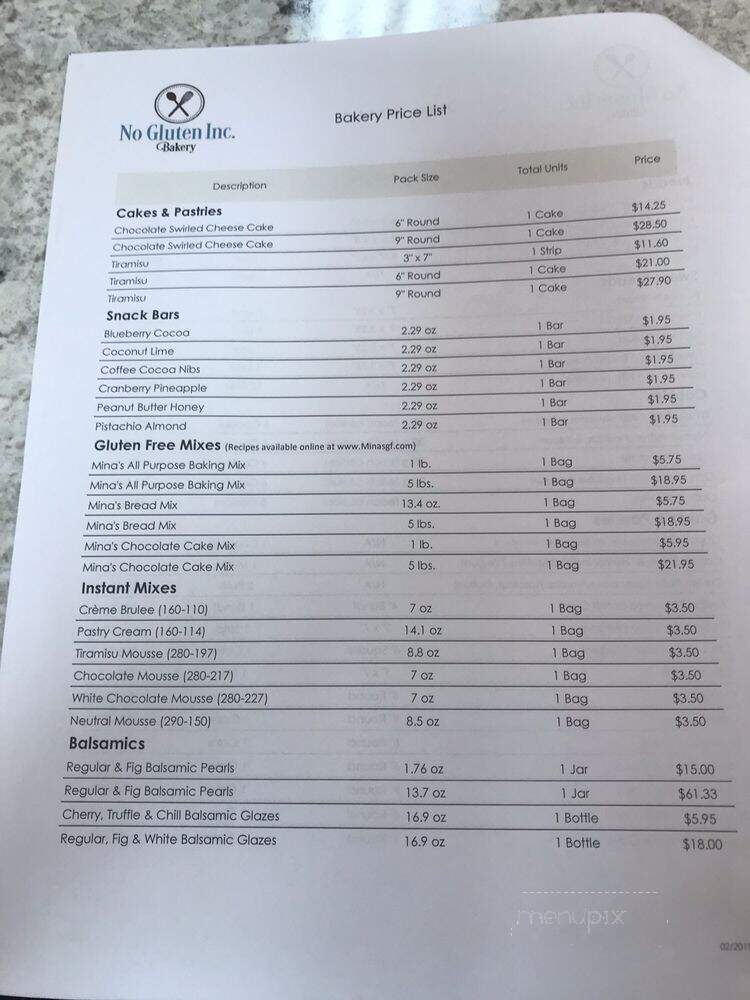 No Gluten - Stone Mountain, GA menu_pic