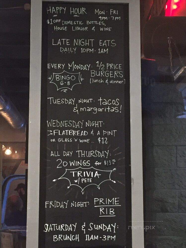 Garage 75 - Charleston, SC menu_pic