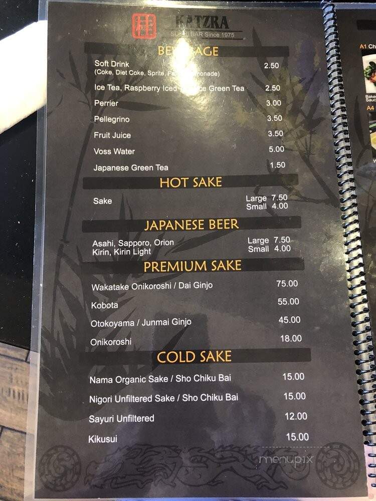 Katzra Sushi Bar - San Diego, CA menu_pic