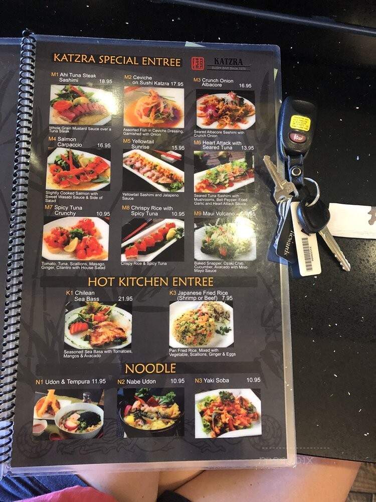 Katzra Sushi Bar - San Diego, CA menu_pic