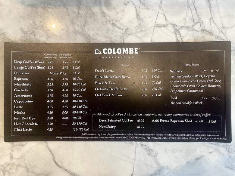 La Colombe Coffee - Boston, MA menu_pic