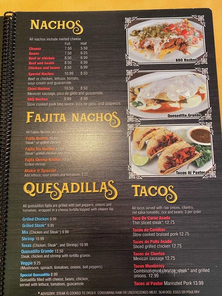 Fajita Mex Grill - Statham, GA menu_pic