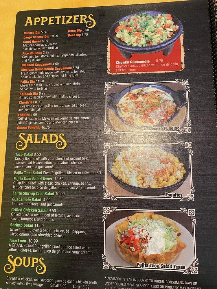 Fajita Mex Grill - Statham, GA menu_pic