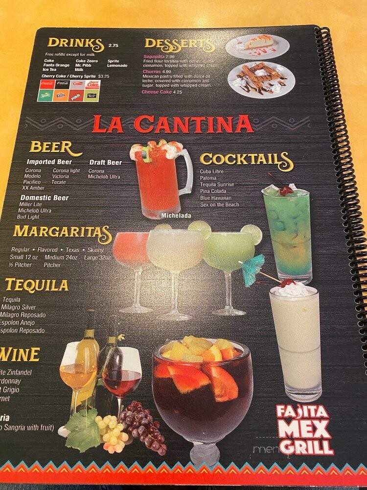 Fajita Mex Grill - Statham, GA menu_pic