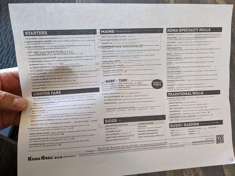 Kona Grill - San Antonio, TX menu_pic