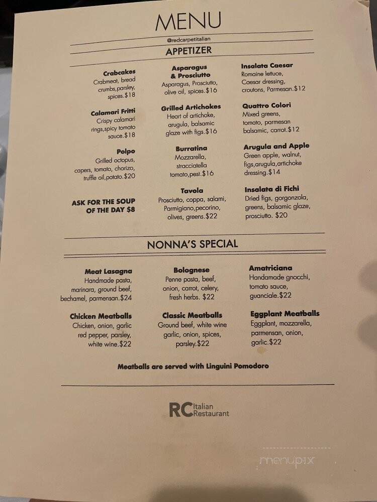 Red Carpet Italian - Miami, FL menu_pic