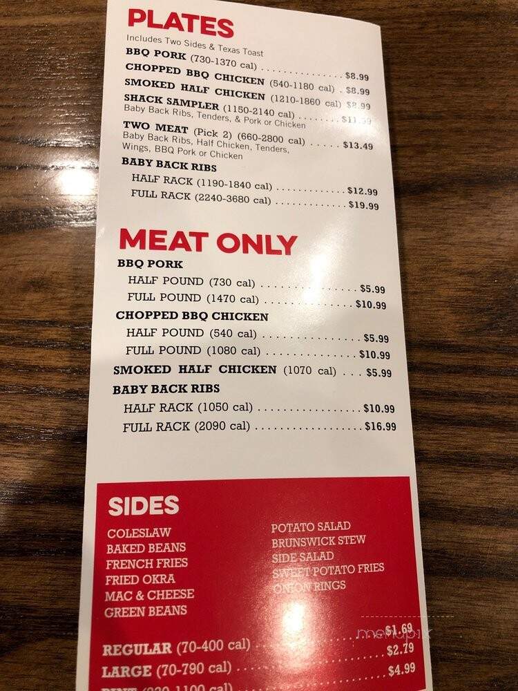 Shane's Rib Shack - Perry, GA menu_pic