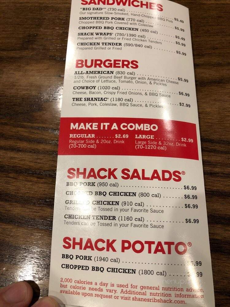 Shane's Rib Shack - Perry, GA menu_pic