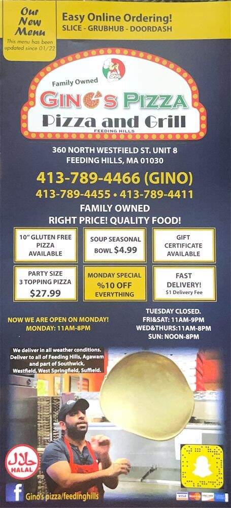 Gino's Pizza and Grill - Agawam, MA