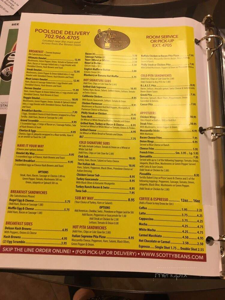Scotty Beans Coffee Shop & Deli - Las Vegas, NV menu_pic