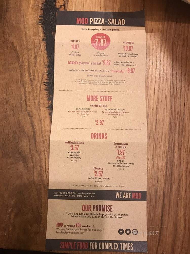MOD Pizza - Cherry Hill, NJ menu_pic