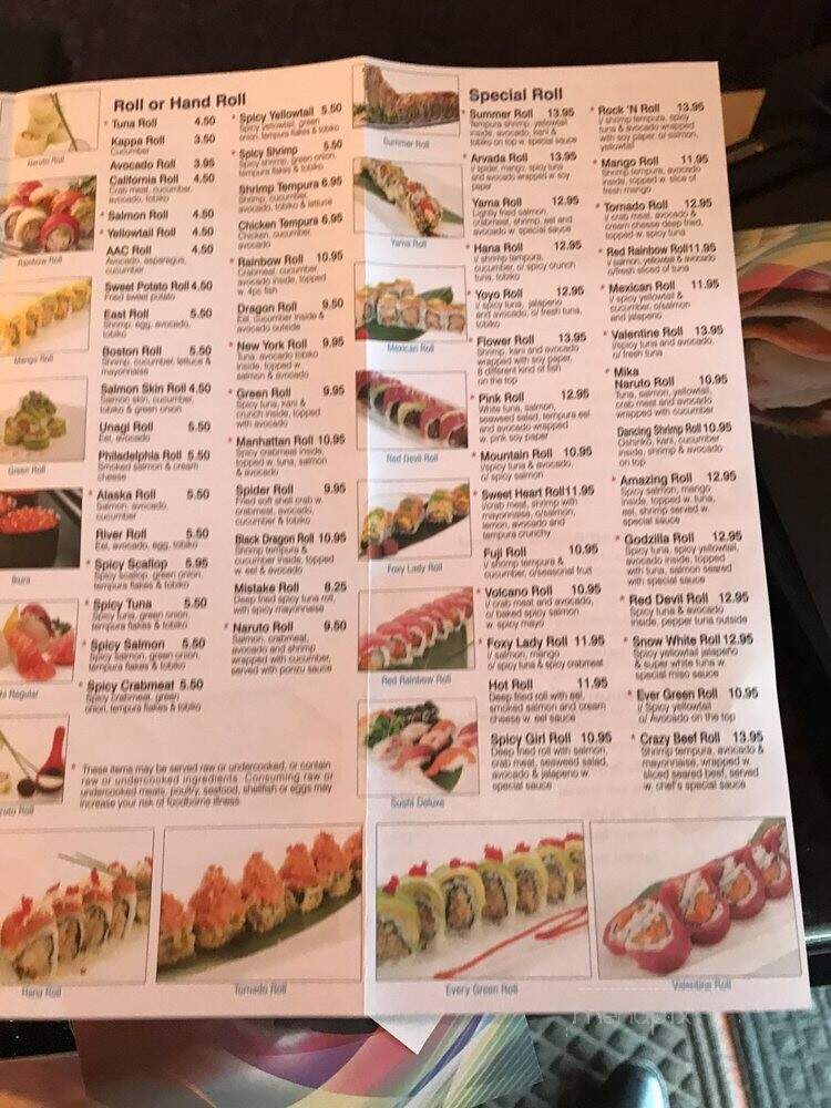 Mika Sushi - Arvada, CO menu_pic