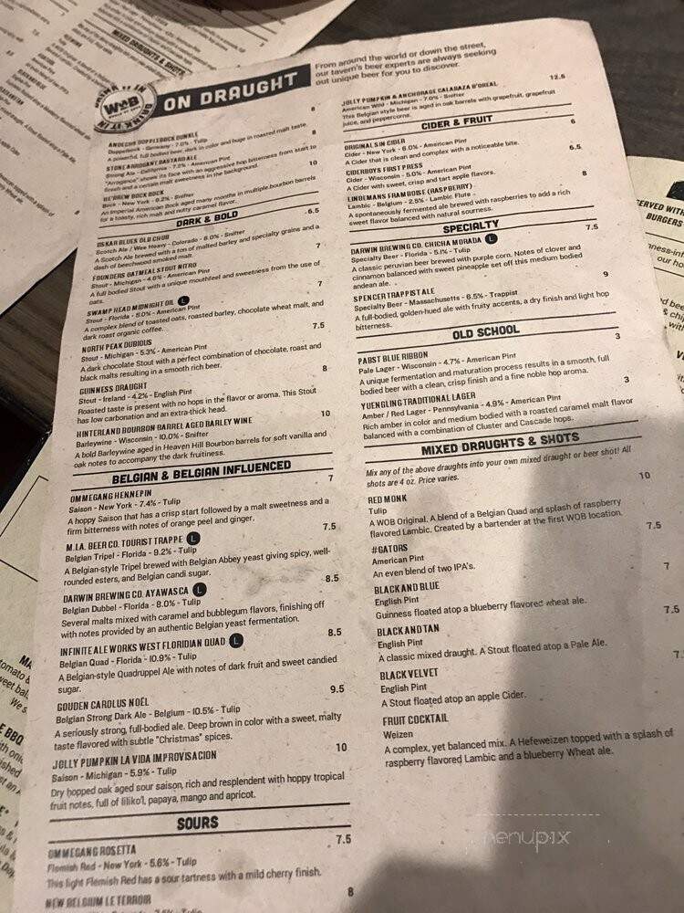 World Of Beer - Gainesville, FL menu_pic
