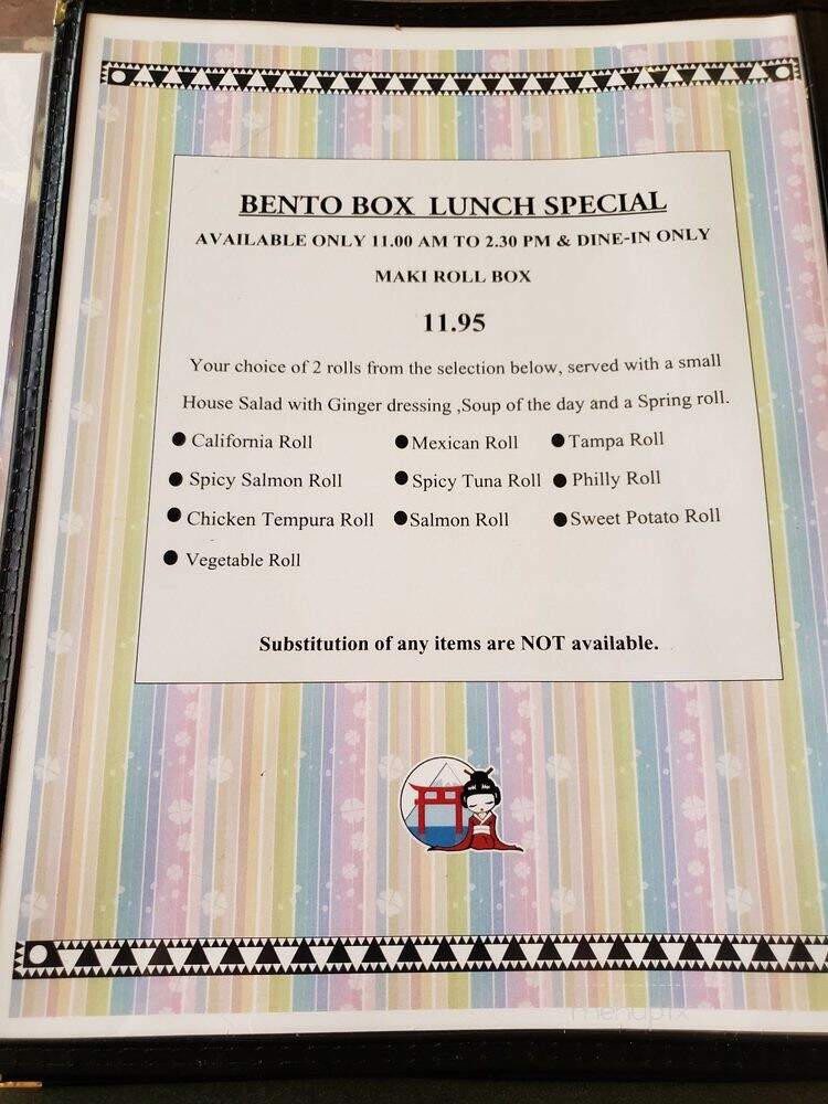 Hideko Sushi & Thai - Sarasota, FL menu_pic