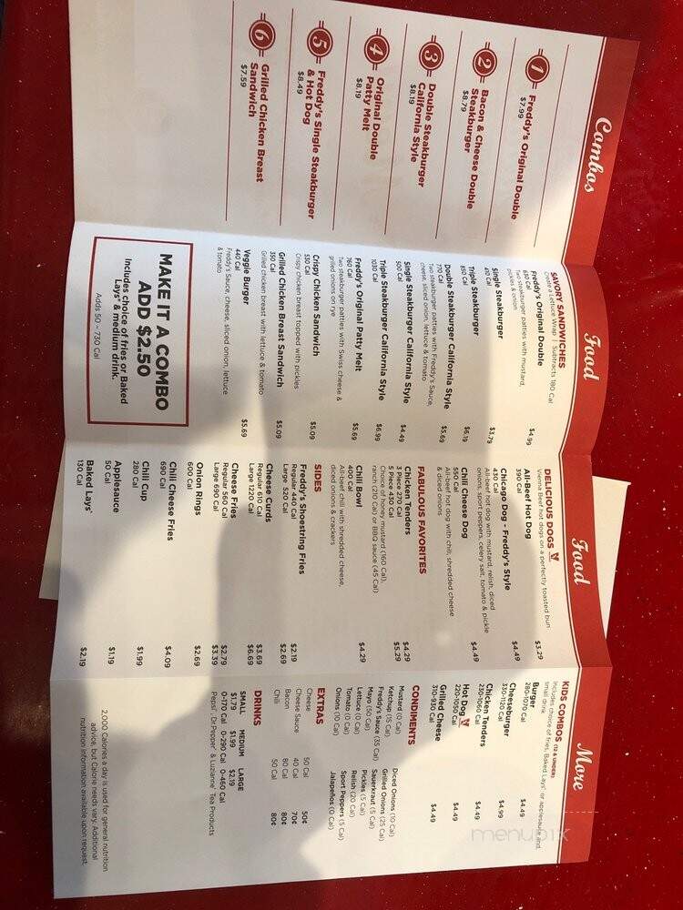 Freddy's Frozen Custard & Steakburgers - Tuscaloosa, AL menu_pic