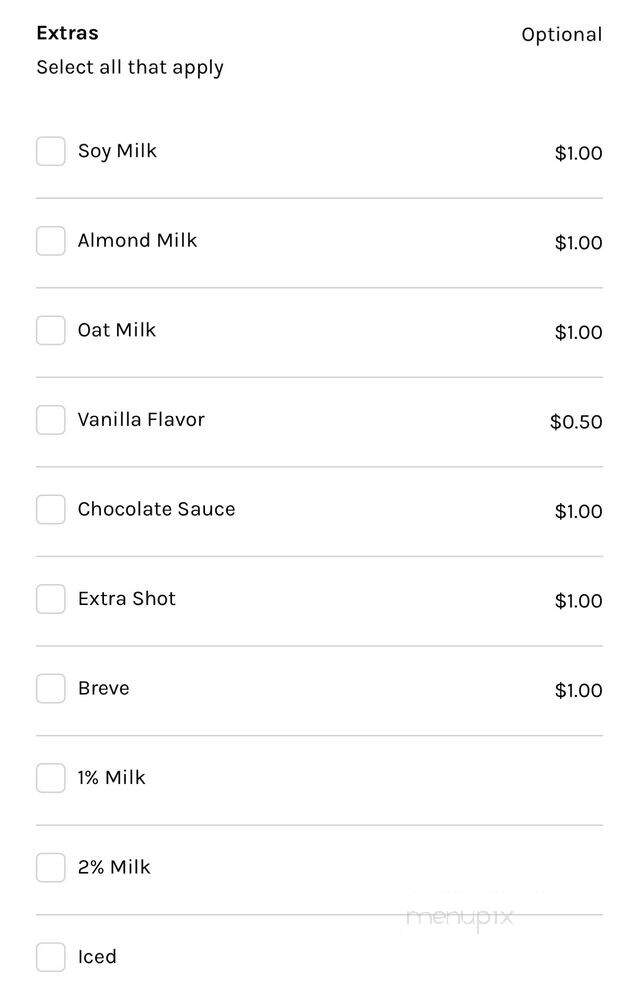 Houndstooth Coffee Sylvan 30 - Dallas, TX menu_pic
