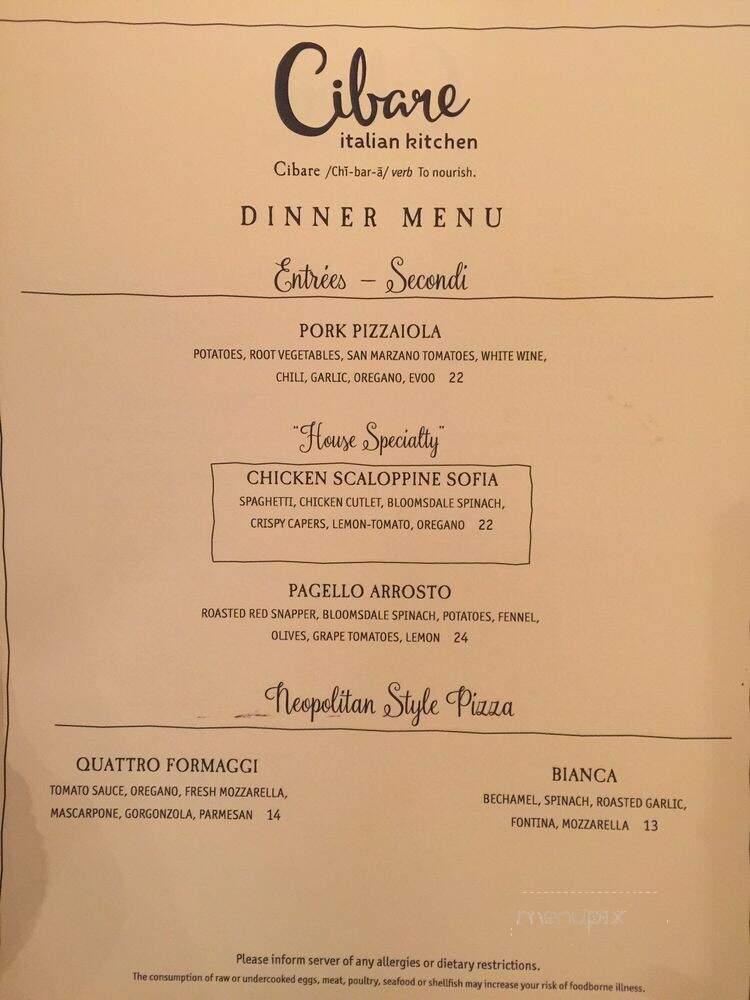 Cibare - St. Louis, MO menu_pic