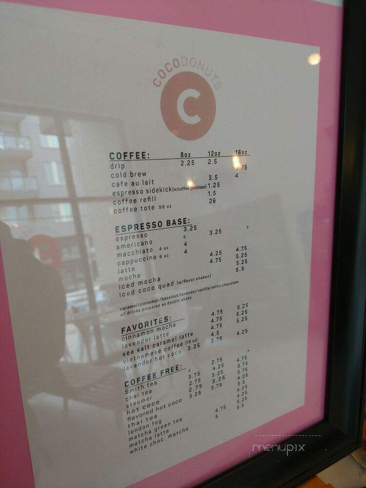 Coco Donuts - Portland, OR menu_pic