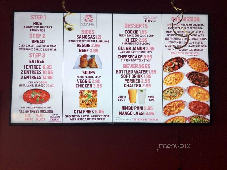 Amar Desh Indian Cuisine - Los Angeles, CA menu_pic