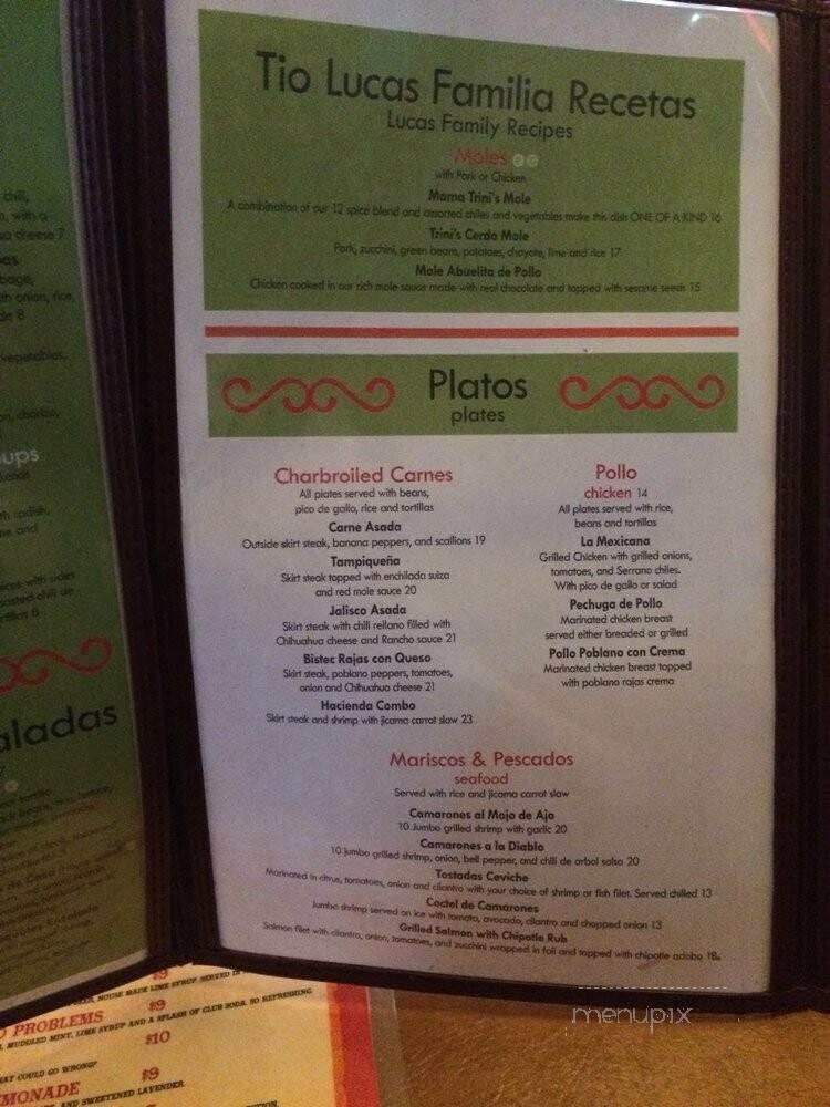Hacienda El Mirador - Peoria, IL menu_pic