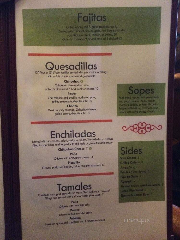 Hacienda El Mirador - Peoria, IL menu_pic