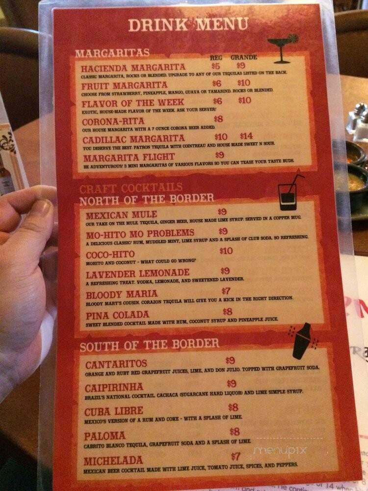 Hacienda El Mirador - Peoria, IL menu_pic