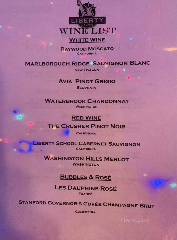 Liberty Ale House - Reading, PA menu_pic