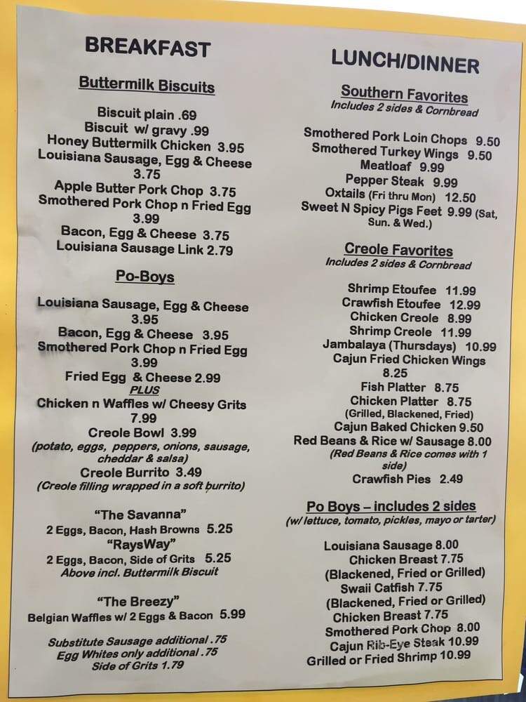 M&M's Southern Creole Kitchen - Richmond, TX menu_pic