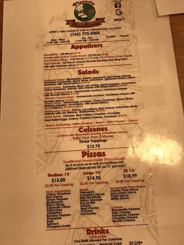 Pizzeria Bambinos - Cathedral City, CA