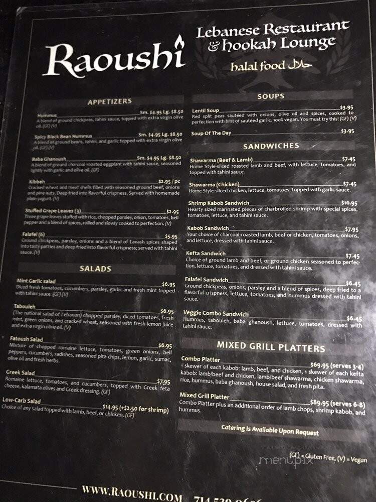 Raoushi Lebanese Restaurant and Hookah Lounge - Garden Grove, CA