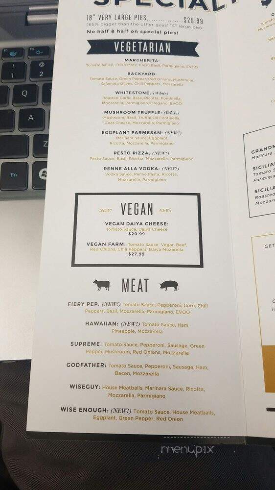 Wiseguy Pizza - Washington, DC menu_pic