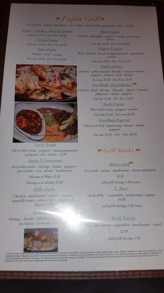 Las Palmitas 2 - Colorado Springs, CO menu_pic