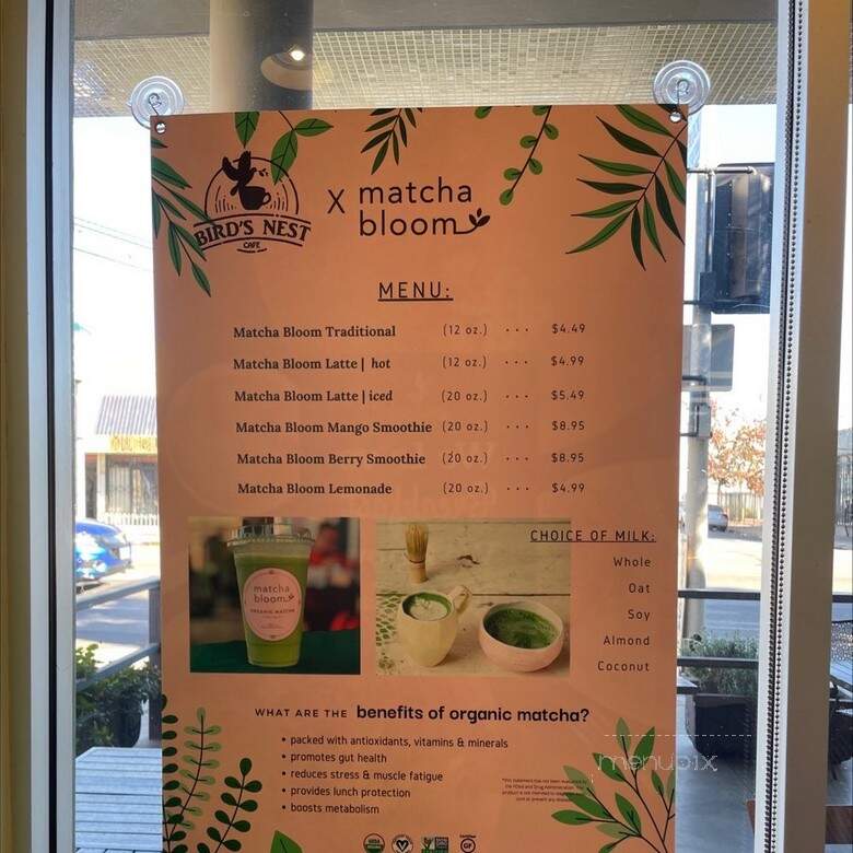 Bird's Nest Cafe - Los Angeles, CA menu_pic