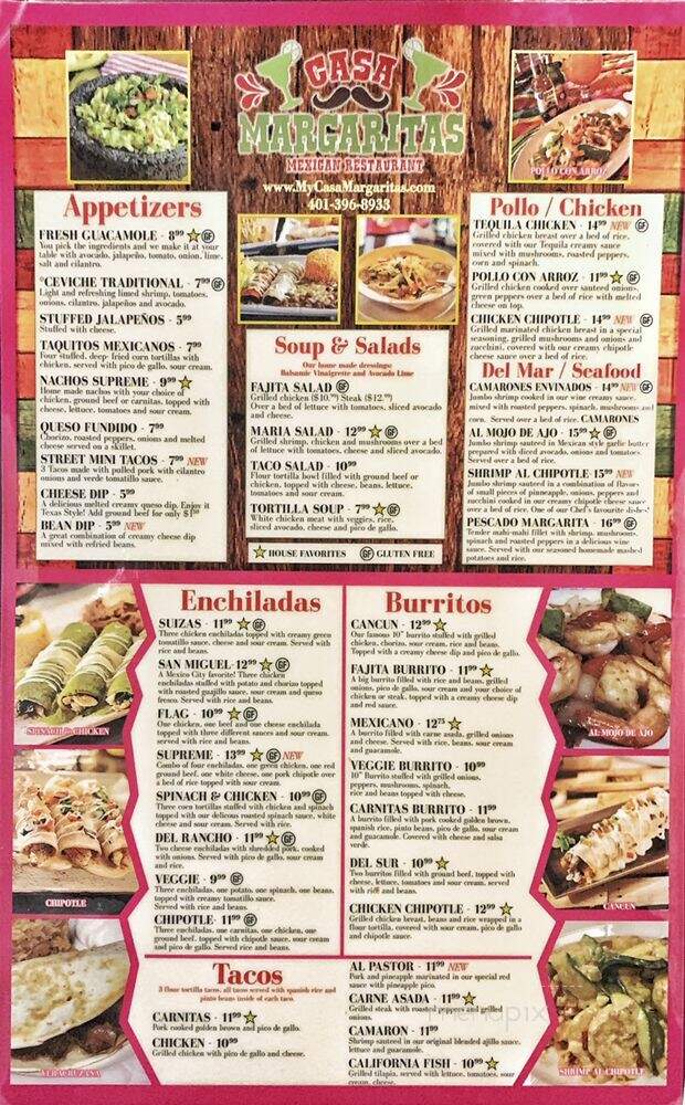 Casa Margaritas - Bristol, RI menu_pic