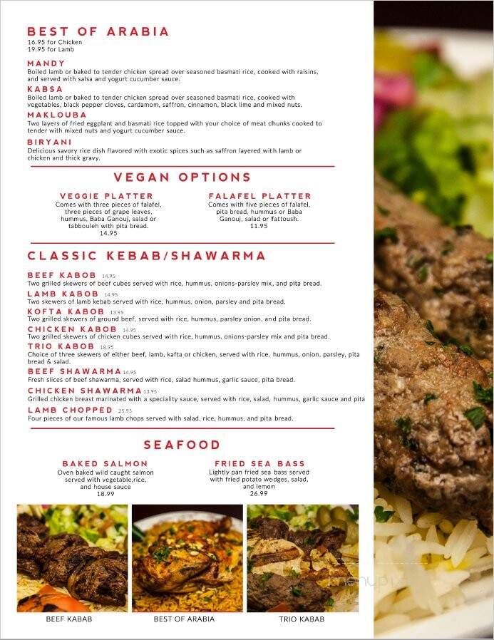 Tarboosh Middle East Kitchen - Los Angeles, CA menu_pic