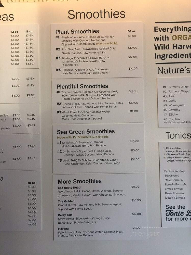 Howling Juice - Culver City, CA menu_pic