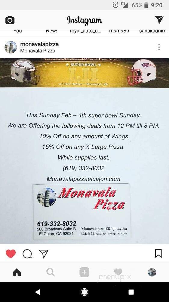 Monavala Pizza - El Cajon, CA