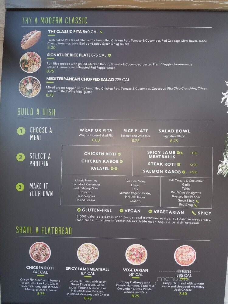 Roti Modern Mediterranean - Chicago, IL menu_pic